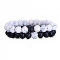 Black & White Beads Stone Bracelet
